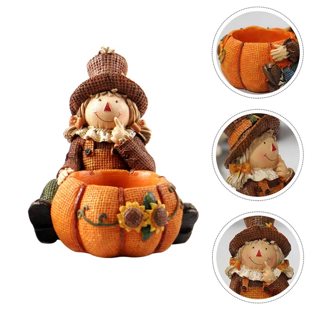 Portavelas con temática de Halloween soporte para velas espantapájaros soporte para esculturas hogar