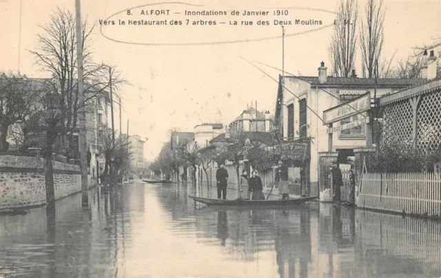 ALFORT - Vers le restaurant des 7 arbres, la rue des deux moulins, inondations