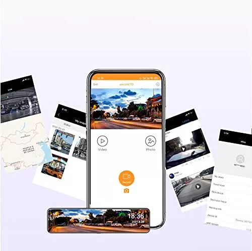 H6-4K 12 Touchscreen Spiegel Dash Cam mit Wifi, Apps, Dual Objektiv, 3