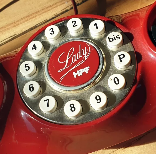 HPF - Téléphone Fixe - LADY - rouge rubis - Vintage - complet - 1987 3