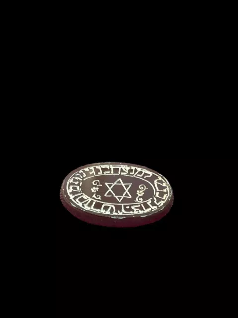 Hand Made Antique Engraved Carnelian Agate Stone Jewish Amulet King David Judaic 3