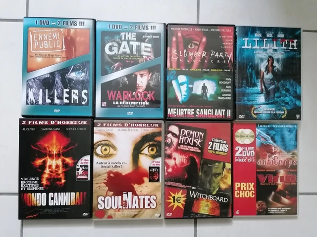 Lot 15 films DVD HORREUR, ÉPOUVANTE, GORE, THRILLER, POLICIER, SUSPENSE, FICTION