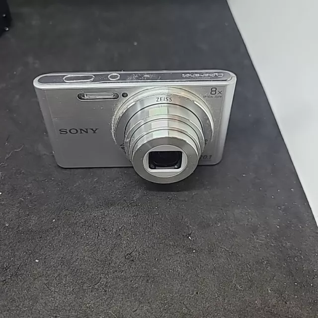 Sony Cybershot DSC-W830 20.1MP Digital SLR Camera Silver Zeiss Lens- No Charger