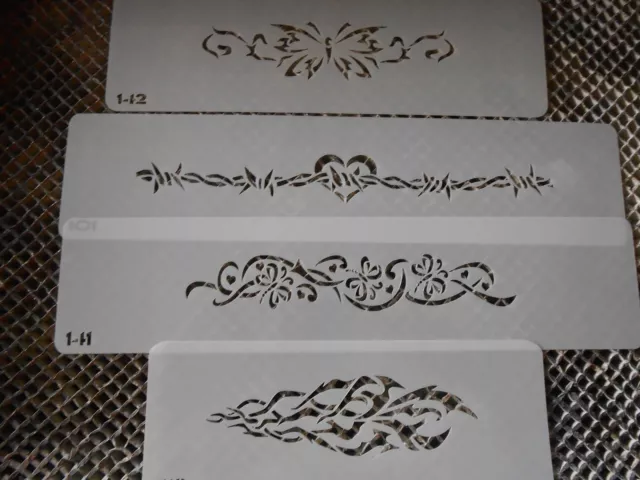 Airbrush Temporary Tattoos Stencil Set #40 Butterfly Bands New Island Tribal!