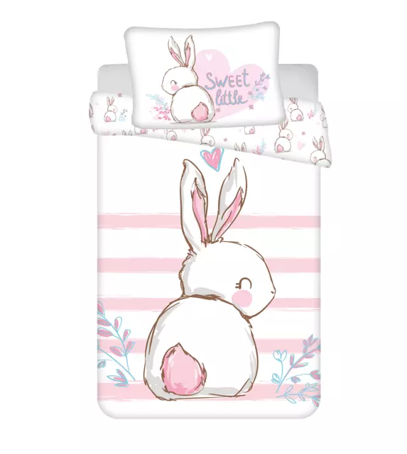 Bébé Linge de Lit Bunny Rose Avec Lapin 100x135+ 40x60 CM