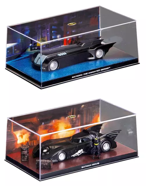 Lot de 2 Batmobile 1/43 Véhicules de Batman Eaglemoss Voiture Model Car LB01