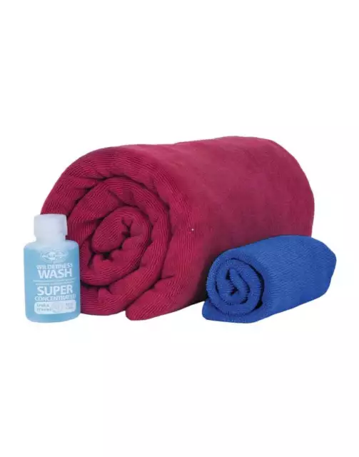 Sea to Summit Microfibre Tek Towel Wash Kit - Large Towel, Face Cloth & Wash