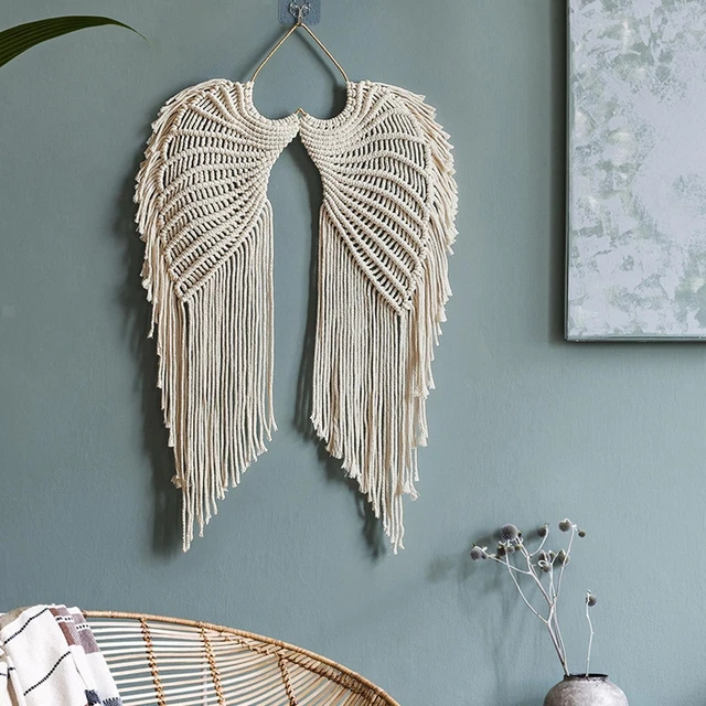HOLAVIDA Grande Tenture Murale en Macramé, Décoration Murale Chic de