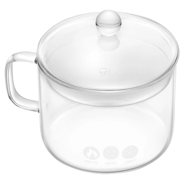 Ollas de vidrio para cocinar en la estufa olla de vidrio recipiente de pasta instantáneo calefactable