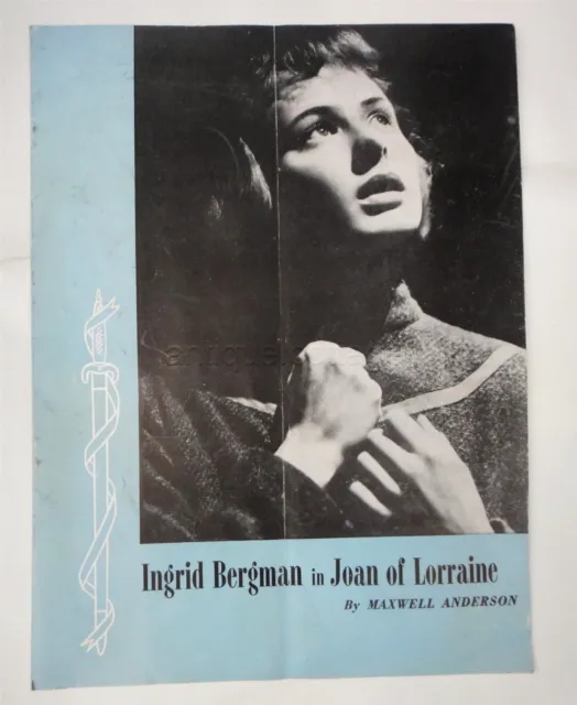 antique INGRID BERGMAN in JOAN of LORRAINE SOUVENIR PHOTO PROGRAM BOOK 16p ORIG.