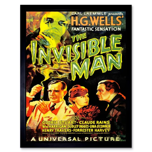 Movie Film Invisible Man Hg Wells Classic Horror Sci Fi Usa 12X16 Framed Print