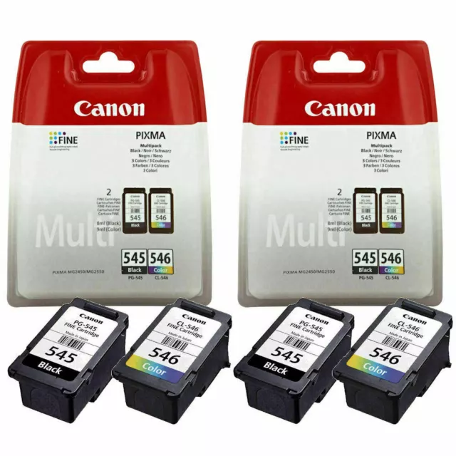 Original Canon PG-545/ CL-546 PG-545XL/ CL-546XL Ink Cartridges Pixma MG2450 Lot