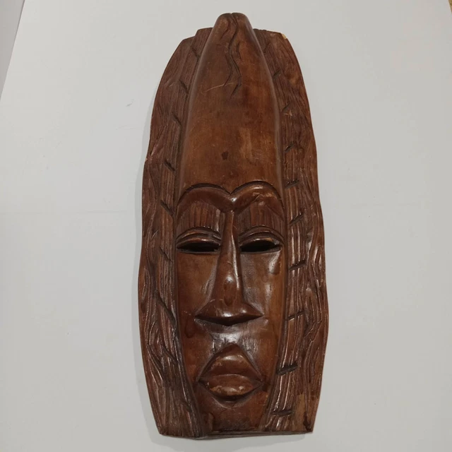 Handcrafted Wooden African Tribal Face Mask Made in Ghana Decorative Wall Art