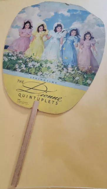 Advertising Hand Fan DIONNE QUINTUPLETS Musselman Funeral Parlor, Lemoyne, PA