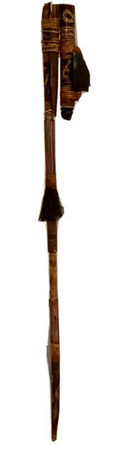 Antique Papa New Guinea Tribal 4 Pieced Hunting Sumpit Blowpipe 6ft Tall Weapon