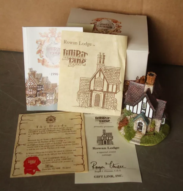 Lilliput Lane, Rowan Lodge, Signed, Excellent Condition W/Box & Deed