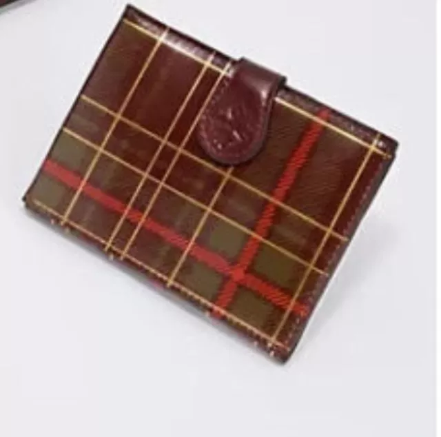 Patricia Nash Autumn Plaid Print Leather Passport Holder Card Wallet NEW Pretty!