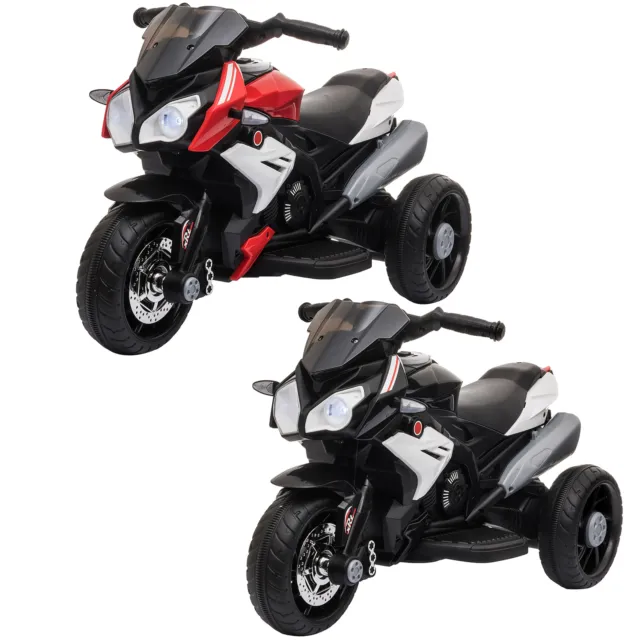 HOMCOM Moto Elettrica per Bambini 3-5 Anni Luci Suoni 3 Ruote Batteria 6V  Blu