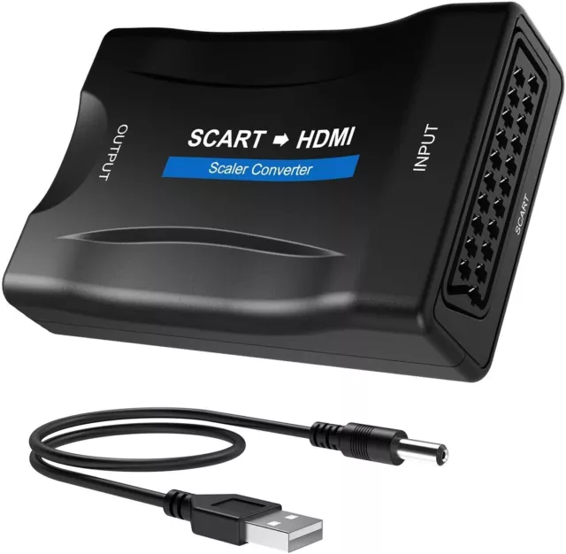 Connectique Audio / Vidéo Qumox Convertisseur Péritel vers HDMI MHL  Adaptateur Scart vers HDMI 1080P HD pour HD TV DVD, Sky Box, STB, etc.
