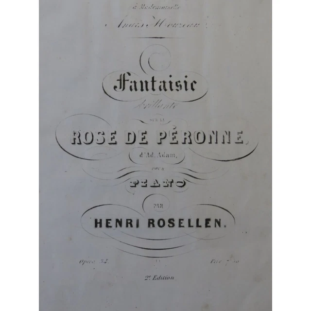 ROSELLEN Henri Fantaisie Brillante Piano ca1840