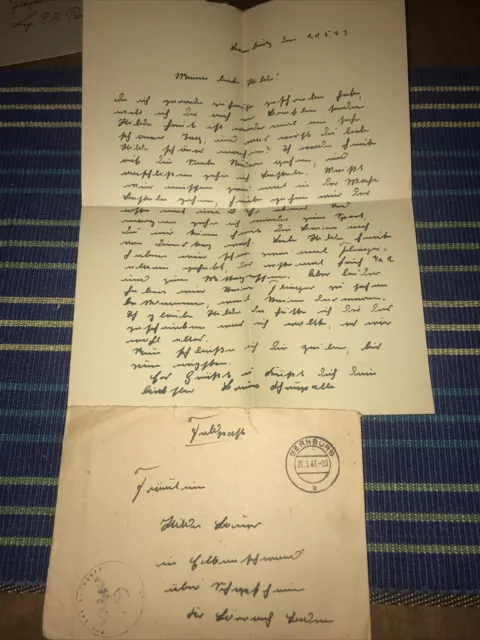 German World War II field post letter censored 1943 fd8