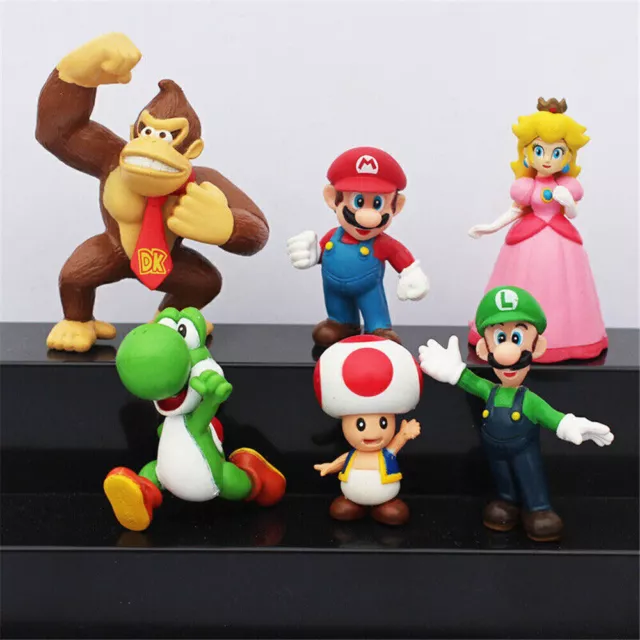 6x Sets 3-8cm Super Mario Bros PVC Action Figure Toys Dolls Mario. Luigi Yoshi∝