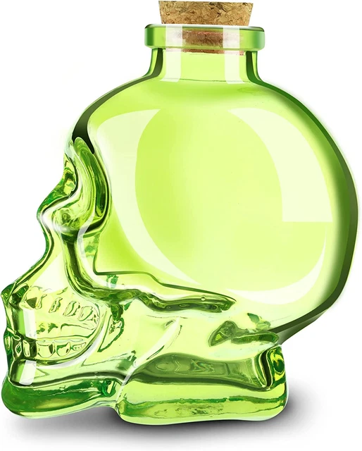 120Ml Crystal Glass Skull Bottle ,Green Halloween Skull Glass Potion Bottle 120Ml Crystal Glass Skull Bottle ,Green Halloween Skull Glass Potion Bottle