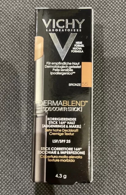 Palo Corrector Vichy Dermablend SOS 55 (Bronce) 4.3G. Nuevo en caja. Tamaño completo. Genuino