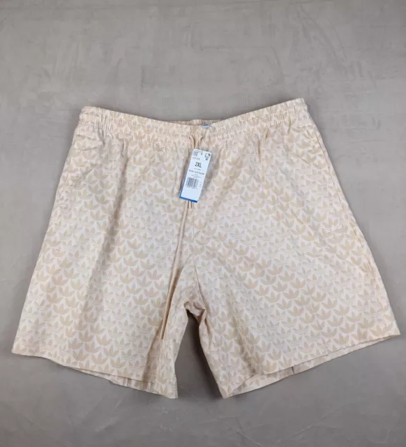 Adidas Originals 2XL Mens Shorts NWT  IC5725 Mono AOP Sand Strata Logo Monogram