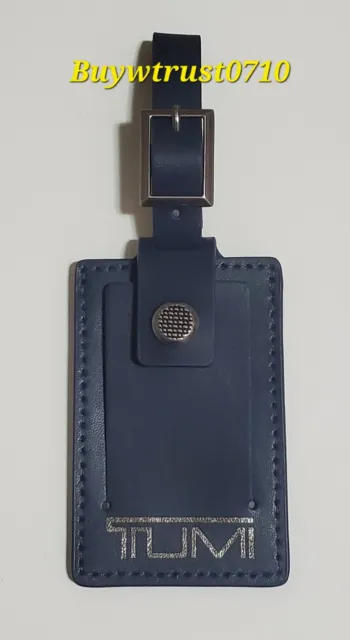 New Tumi Dusty Blue Luggage Tag With Buckle 3.25" x 2.25"