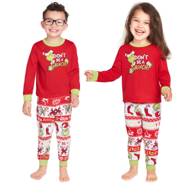 Pigiama di Natale Grinch pigiama di Natale famiglia abbinato adulto bambini bambino abbigliamento da notte pigiama 3