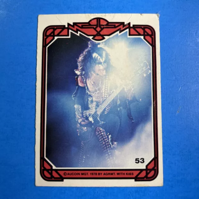 1978 KISS trading card #53 red border Aucoin Rock Music Fair Gene Simmons