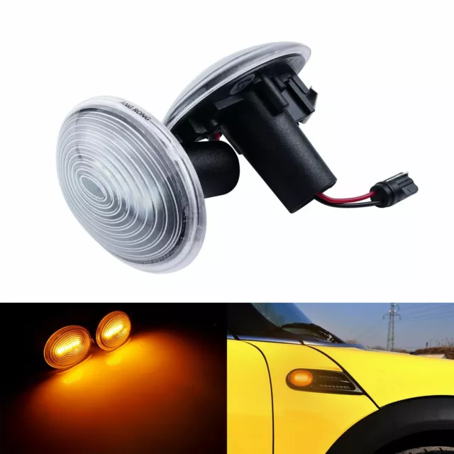 2x LED Side Indicator Repeater Light Fit Mini R55 R56 R57 Coupe R58 Roadster R59