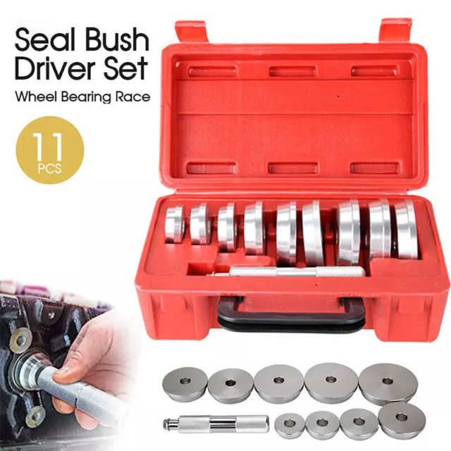 11PCS Wheel Bearing Race Seal Bush Driver Set Bushing Housing Rod Aluminium