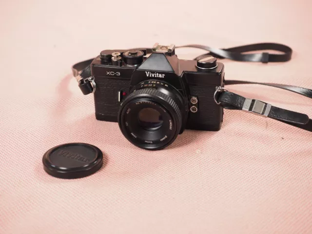Cosina M42 Screw Mount XC3 XC-3 Film Camera Vivitar 55mm f2.1 Made in Japan