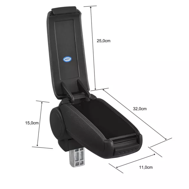 Bracciolo Portaoggetti In Tessuto Nero Per Dacia Logan E Sandero Dal 2008>2017 3