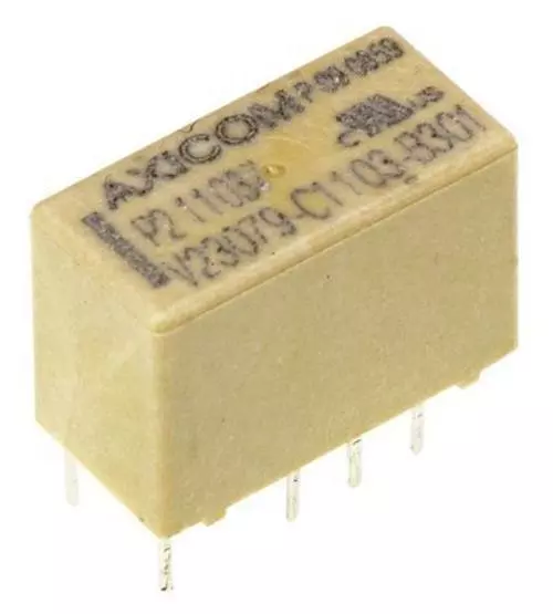 TE Connectivity DPDT PCB Mount Latching Relay - 2 A  12V dc