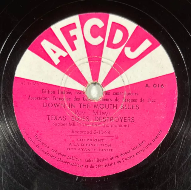 Texas Blues Destroyers : Lenox avenue shuffle / Down in the..78 rpm AFCDJ A. 016