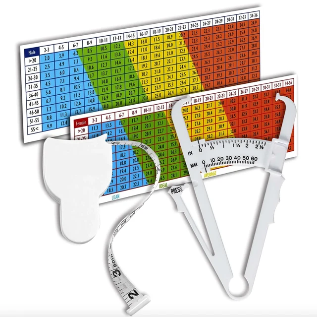 BODY FAT CALIPERS / TESTER Weight Loss Fitness Instruction Chart Fat ...
