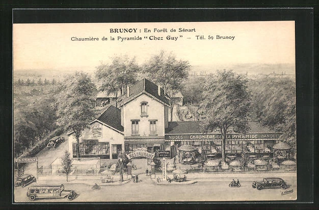 CPA Brunoy, En Fôret de Sénart, Chaumière de la Pyramide Chez Guy