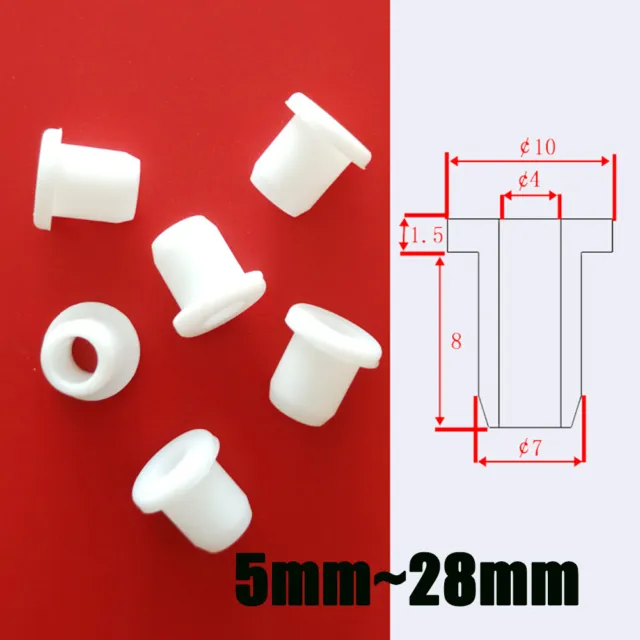 Through-hole Rubber Seal 5mm~28mm Power Cord Single-Sided Guard Coil White Plug