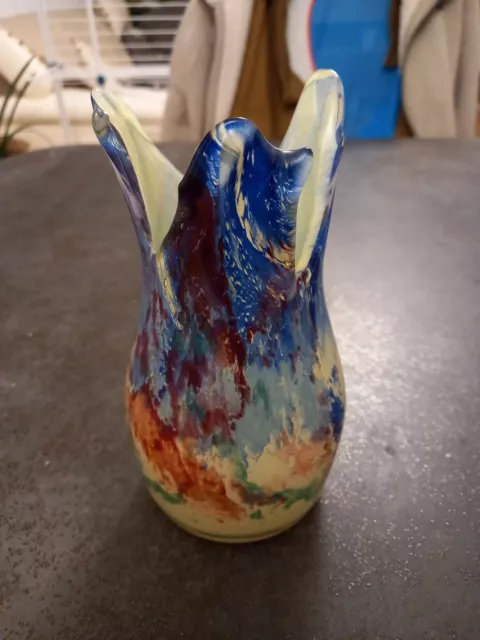 Vase en verre Biot soufflé multicouches