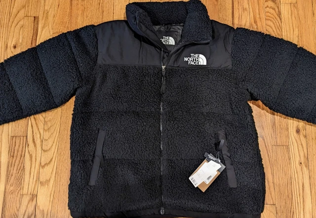 🔥 NEW The North Face Nuptse Sherpa High Pile Down Jacket TNF Black Large L Lg