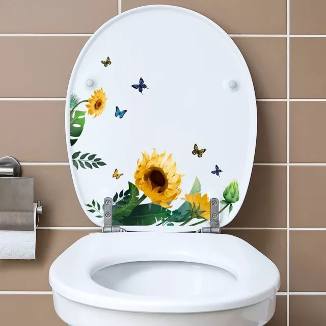 Adorable autocollant de toilette avec design papillon tournesol pour rafraîchis