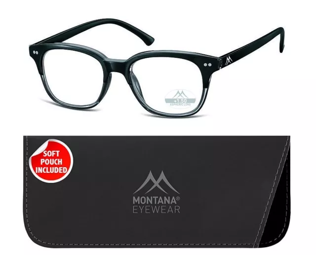 Montana MR82 schwarz  Lesebrille Retro Nerd Style mit Federbügel