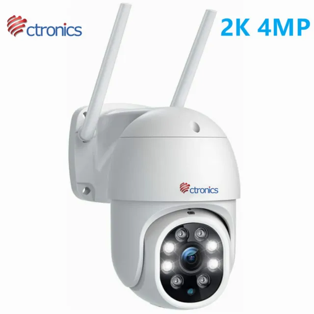 2K 4MP Überwachungskamera Aussen WLAN, Ctronics PTZ WiFi IP Kamera Outdoor -380C