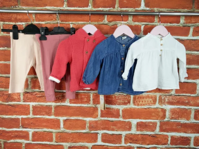 Baby Girls Bundle Age 3-6 Months H&M Zara M&S Leggings Knit Hoodie Dress 68Cm