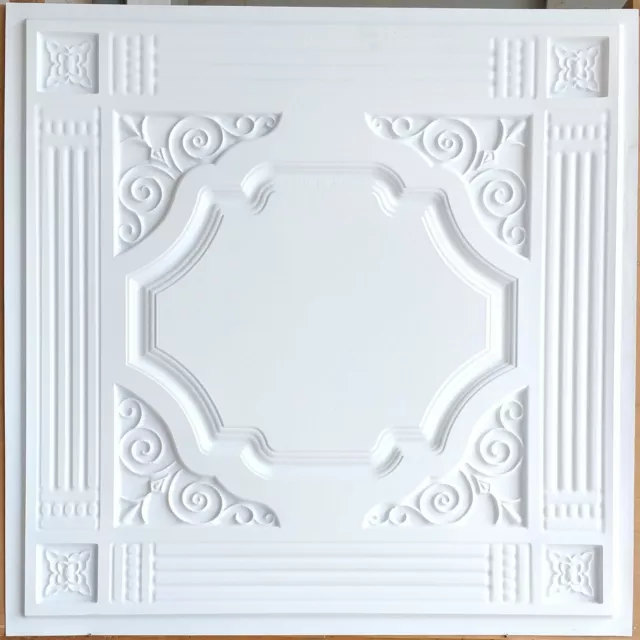 Ceiling tiles Faux tin white matt decor restaurant decor wall panels PL65 10/lot