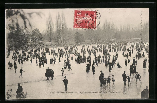 CPA Vincennes, Bois de Vincennes, Lac Daumesnil, Les Patineurs 1909