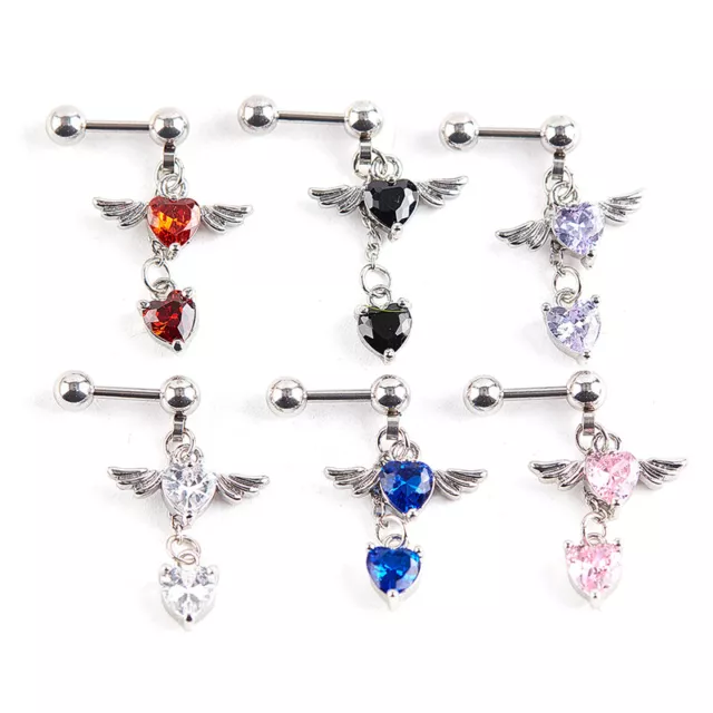 1PC Stainless Steel Angel Wings Helix Piercing Cartilage Earring Tragus Piercin)